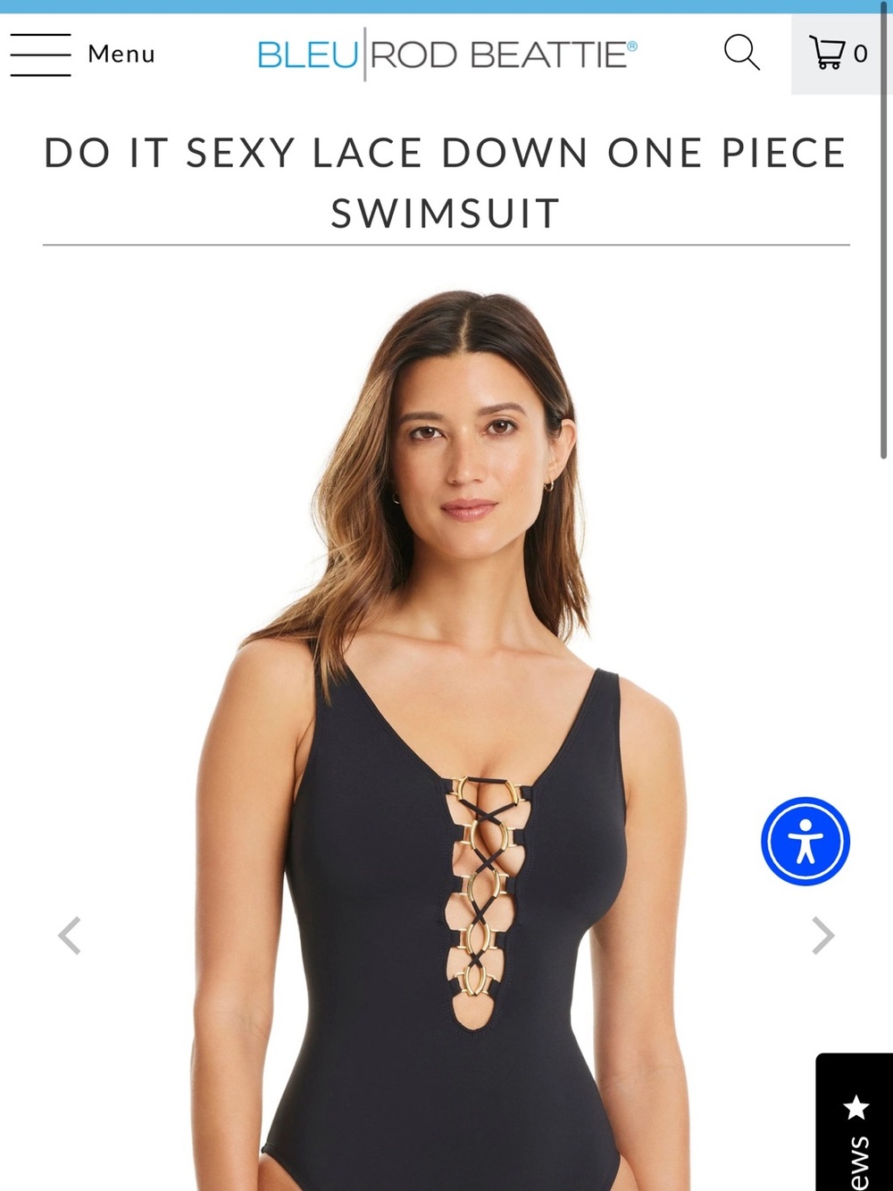 Bleu Rod Beattie Do It Sexy Lace Down One-Piece Swimsuit - Picture 2 of 4